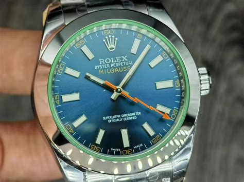 rolex milgauss green replica|rolex milgauss dark knight price.